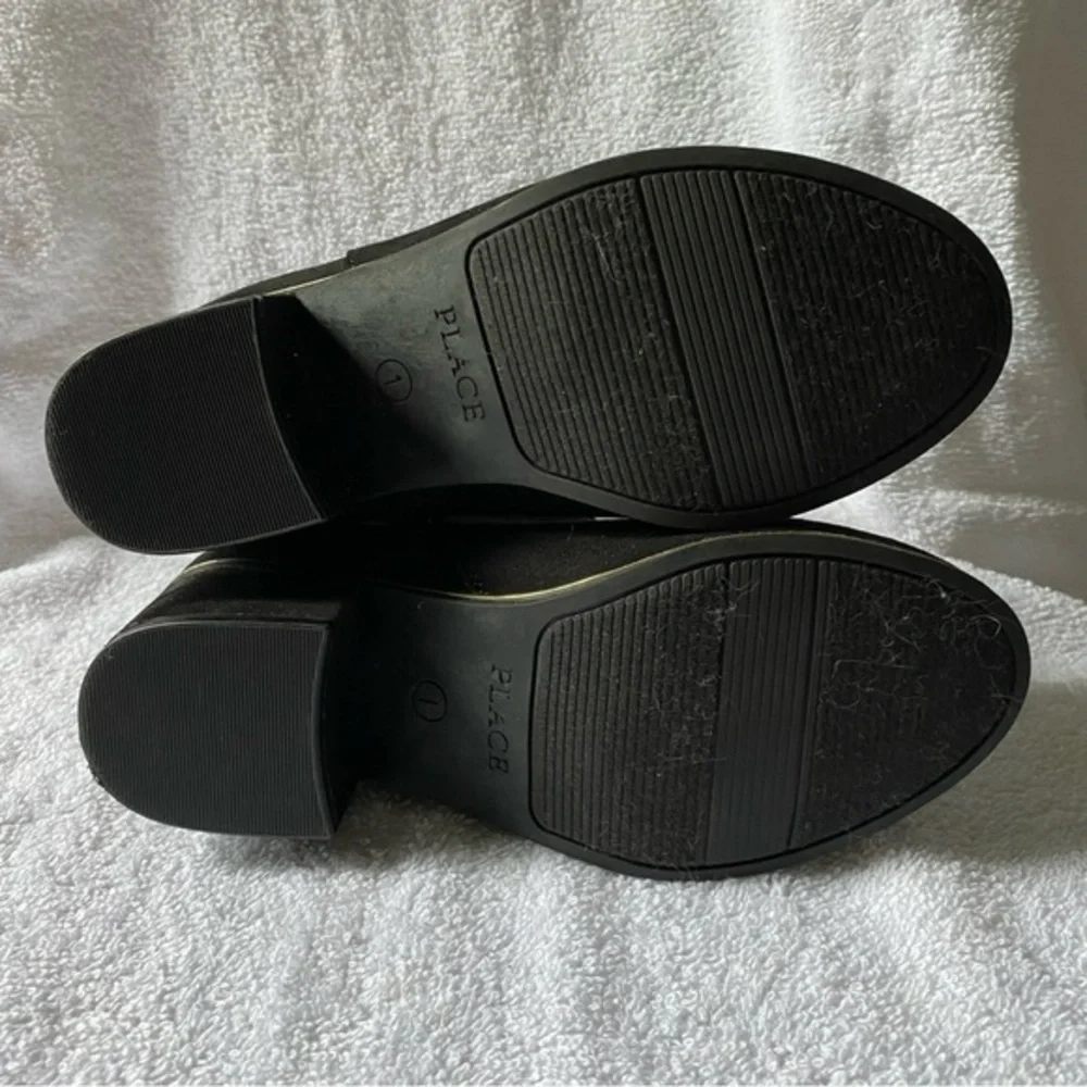 Place Shoes Boots Girls‎ Size 1 Black Side Zip